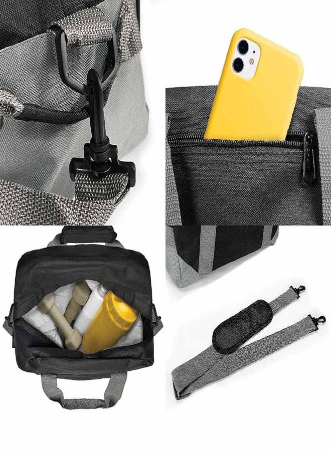 داليكس حقيبة داليكس صغيرة مقاس 14 بوصة، حقيبة سفر رياضية ثنائية اللون باللونين الأسود والرمادي - Image 5